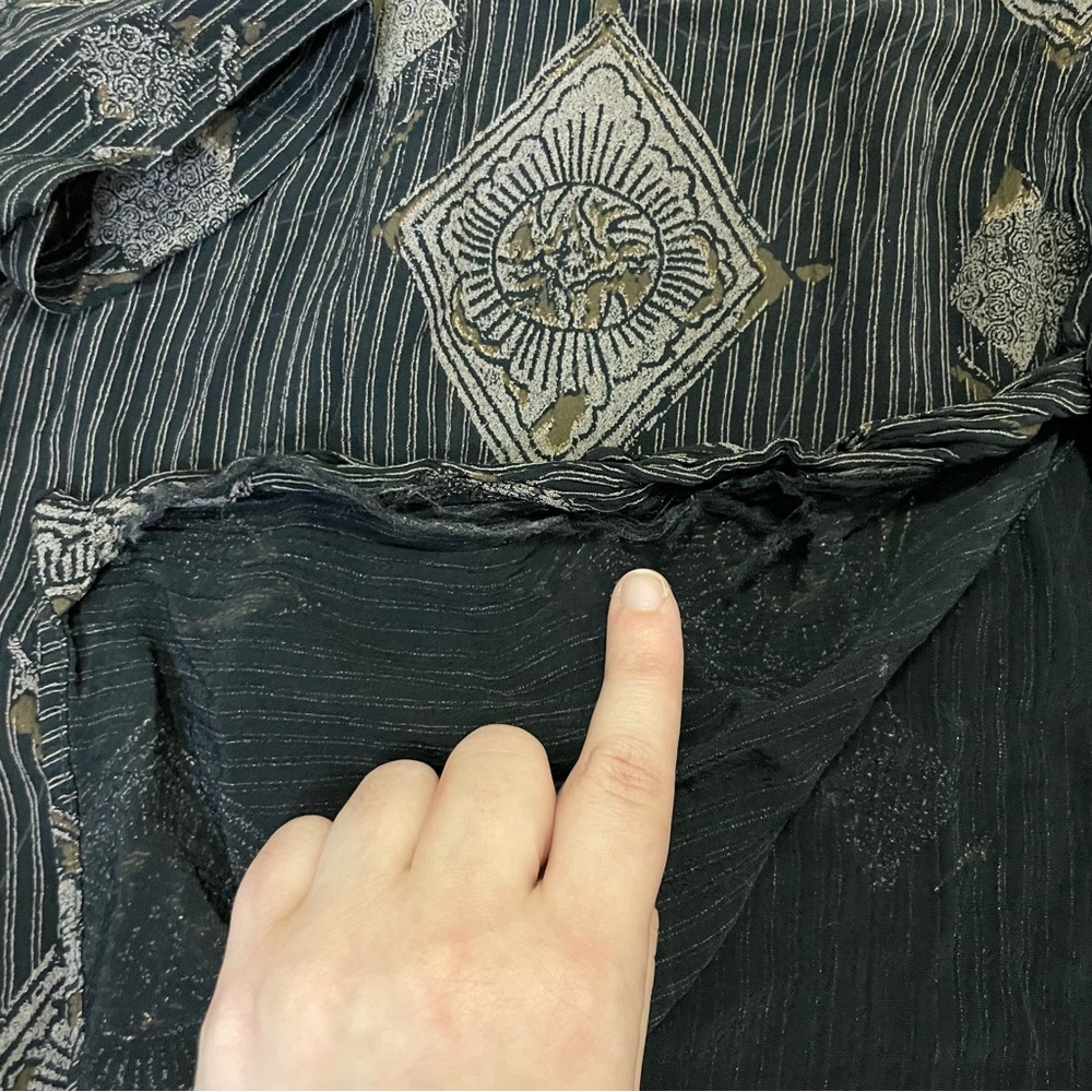 Y2K Pal Zileri patterned silky dress shirt - Picture 7 of 12